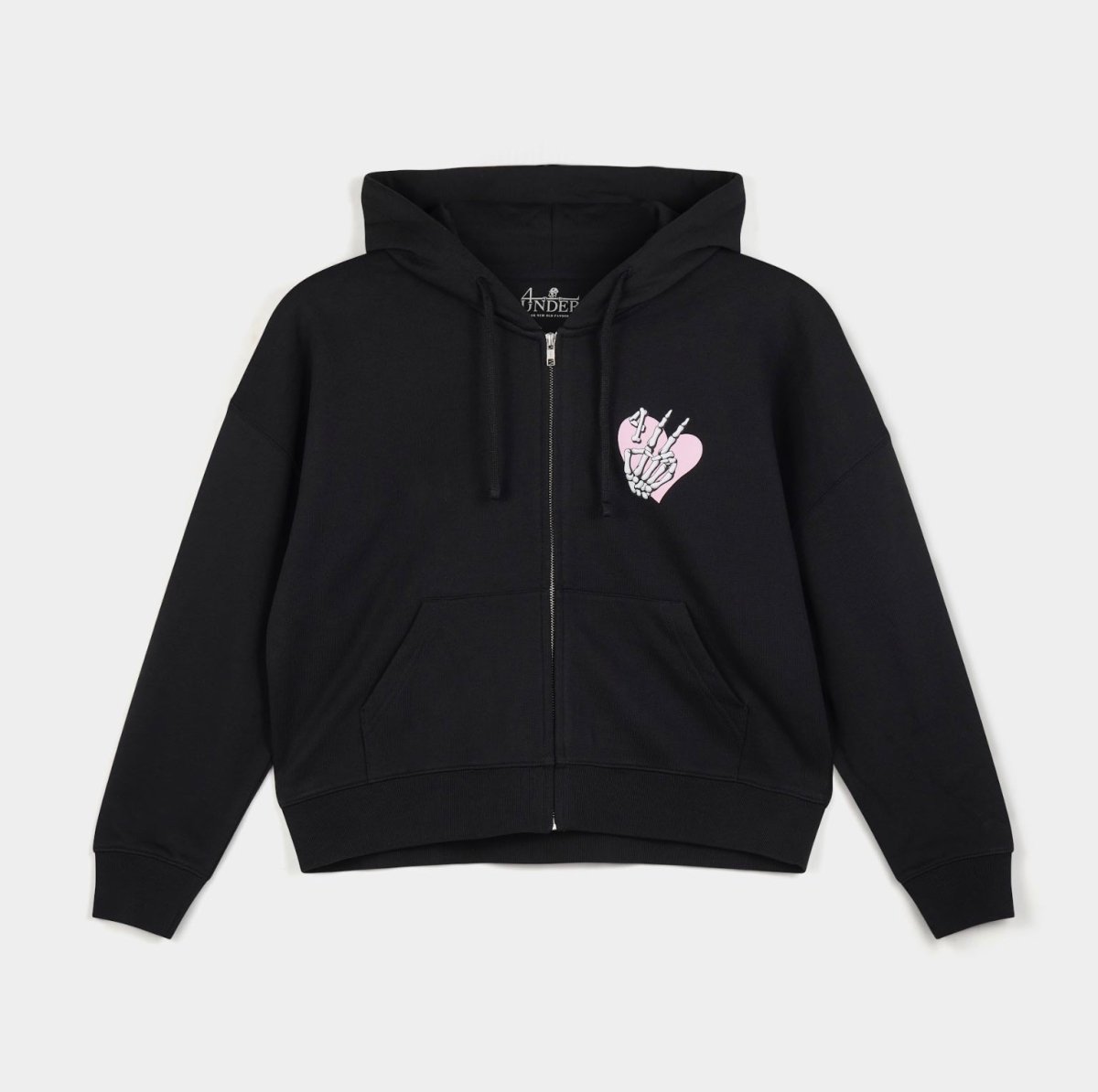 Pink Heart Women's Zip Thru Hoodie - 4underUK