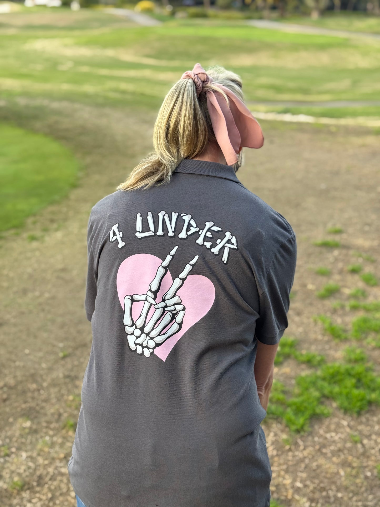 Pink Peace Heart Woman Polo