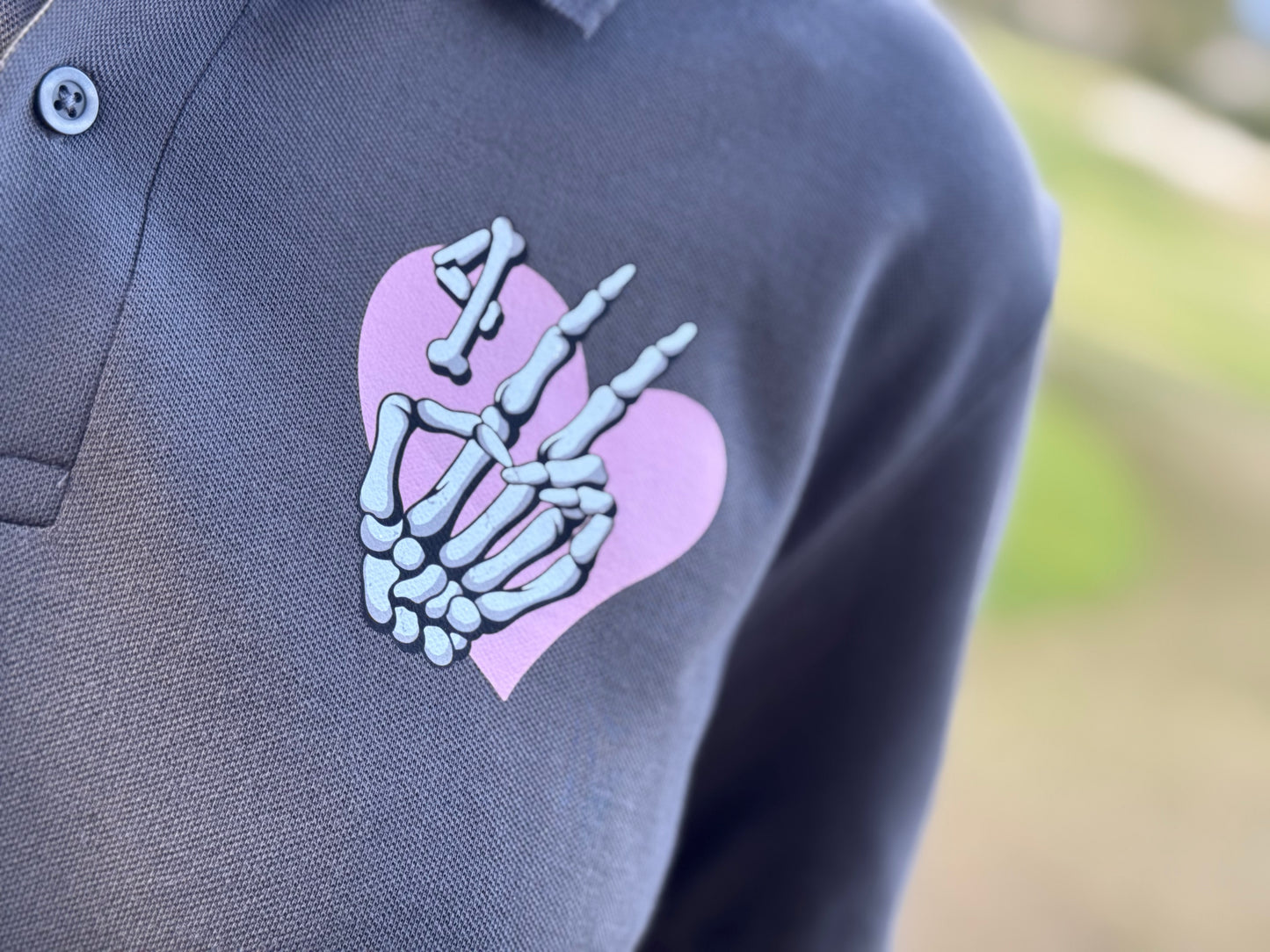 Pink Peace Heart Woman Polo