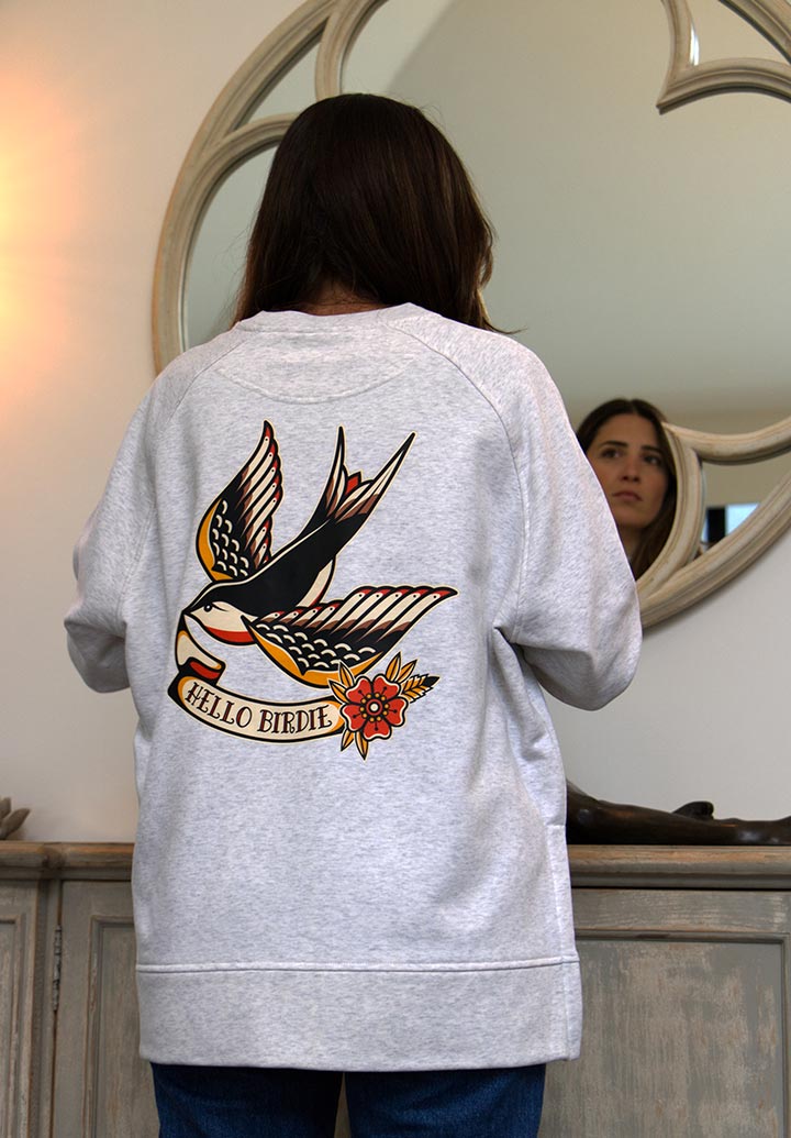 Hello Birdie Womens Heavy Crewneck - 4underUK